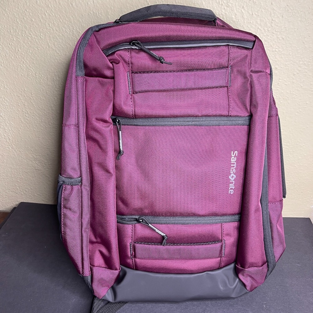 Samsonite Detour Travel Backpack Purple New Carry On New Laptop Duffel